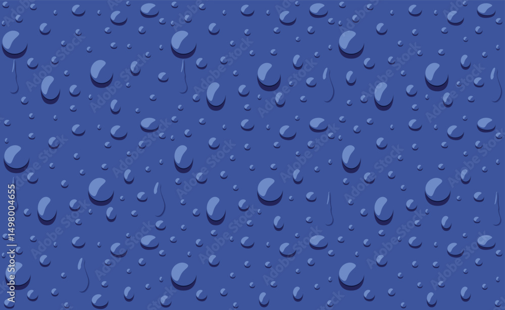 Water droplet on surface: A captivating seamless pattern of glistening water droplets on a deep blue background, evokes feelings of freshness and tranquility. Capturing the elegance of water. Water droplet on surface: A captivating seamless pattern of glistening water droplets on a deep blue background, evokes feelings of freshness and tranquility. Capturing the elegance of water.