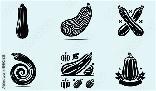Fresh Zucchinis Vibrant Green Vegetables Detailed Vector Illustration