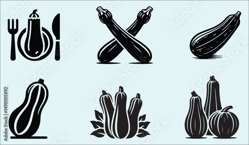 Fresh Zucchini Vegetable Illustration Vibrant Green and Yellow Produce