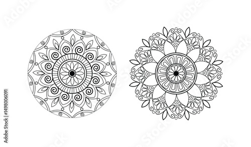 Kids Radiant Peaceful Petals coloring book mandala page design, tattoo design, wall art, simple mandala art, Design for a wallpaper Paint shirt and tile Sticker Design, vector file