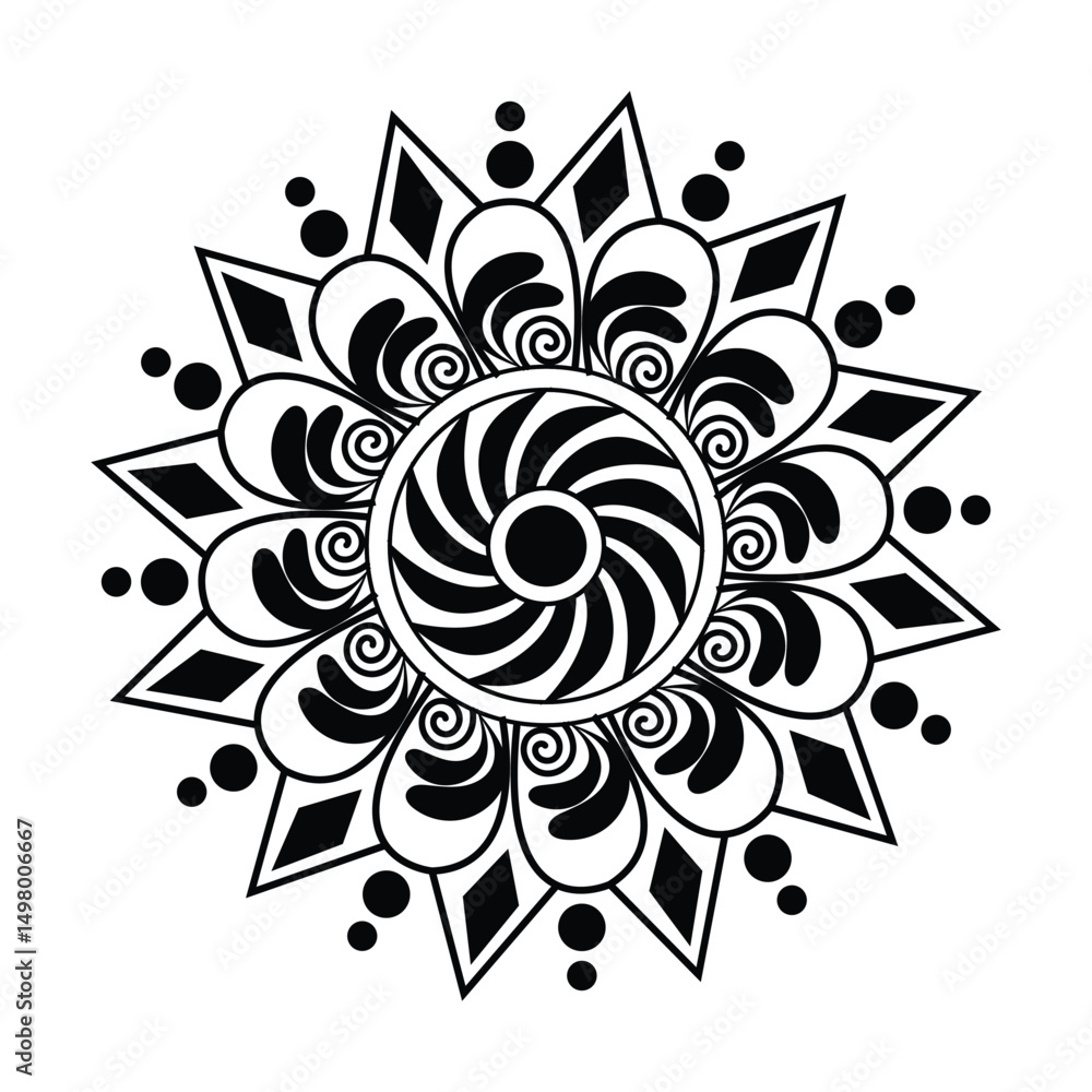Abstract decorative mandala line art Abstract decorative mandala line art