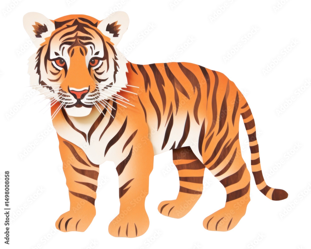 Obraz premium PNG Tiger cub wildlife animal mammal.