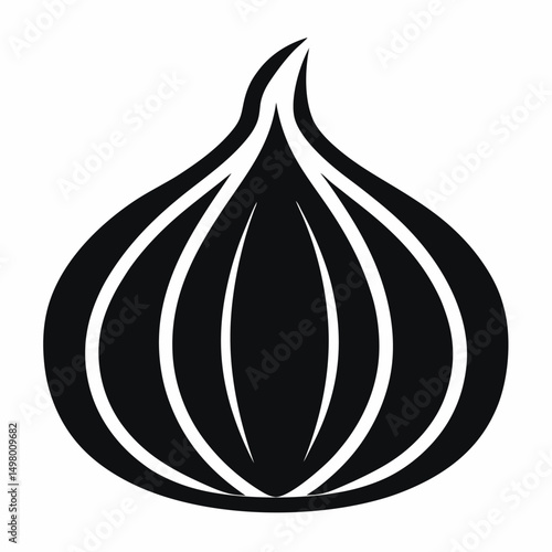Garlic Silhouette icon on white background