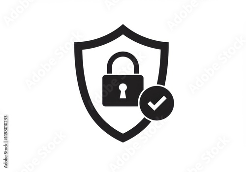 Shield with padlock and check mark icon