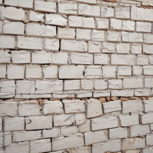Cracked white brick, uneven surface, dilapidated, grungy, texture, brick wall