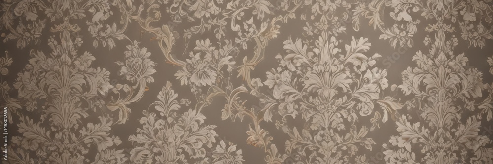 Obraz premium Subtle damask with repeating floral motifs, luxurious feel, motif, home decor