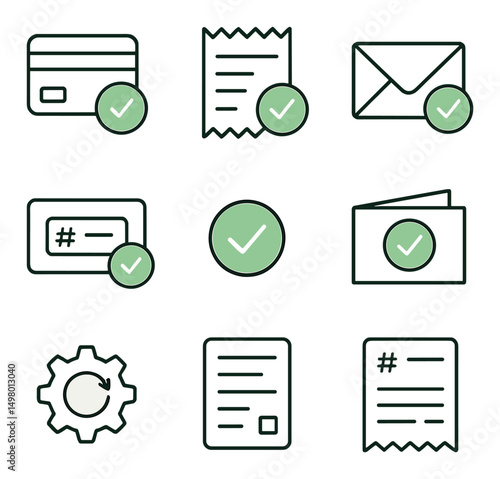 Finance and banking flat icons set. money management and payment symbols