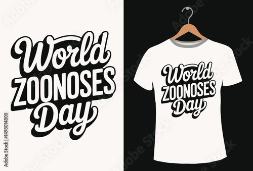 World Zoonoses Day T-shirt Design.