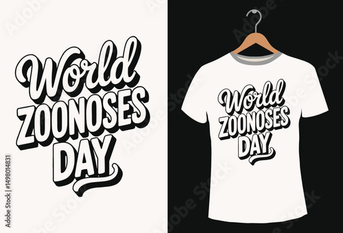 World Zoonoses Day T-shirt Design.