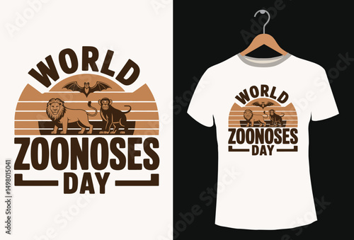 World Zoonoses Day T-shirt Design.