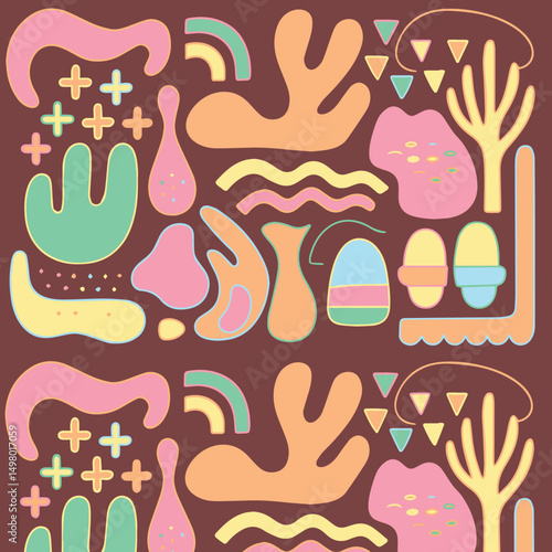 Abstract Composition: A visually captivating flat lay of playful forms and vibrant colors. Evoking a sense of modern art and design. 