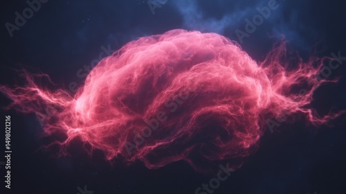 Abstract pink brain nebula cosmic energy mind