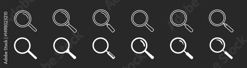 Magnifier glass search icon vector. Set of loupe icon vector. Search symbol. Vector illustration