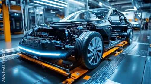 Wallpaper Mural Innovative ev battery revolutionizes electric vehicle manufacturing in high-tech factory exploring sustainable energy solutions Torontodigital.ca