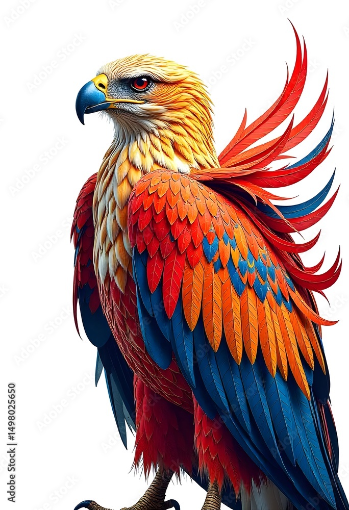 Fototapeta premium Fierce eagle illustration with vibrant feathers high resolution picture