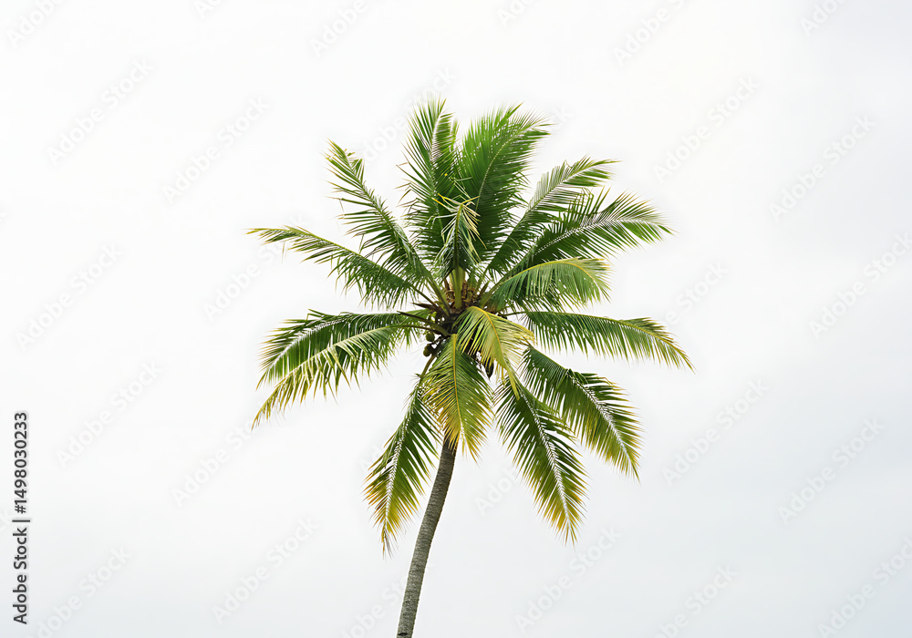 Fototapeta premium Stunning Palm Tree Against White Sky