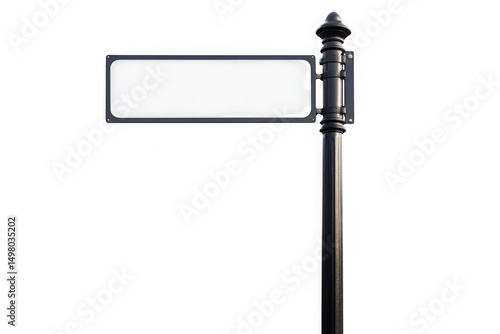 Blank street sign on black background isolated
