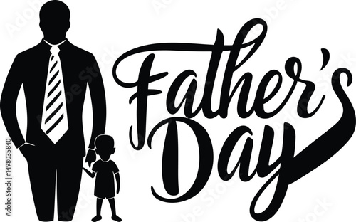 father and son silhouette with tie a stylish silho.eps
