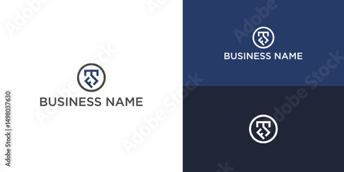 Abstract TF Monogram Logo Design with Business Name – Minimalist Branding Symbol for Corporate Identity