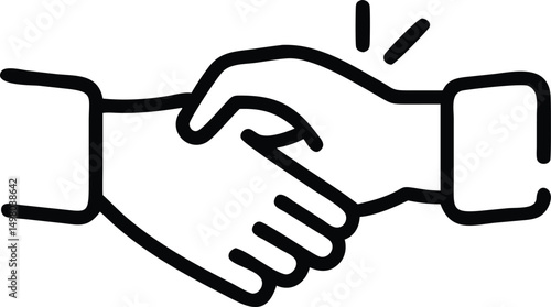  minimalist line icon of a business handshake  bla.eps