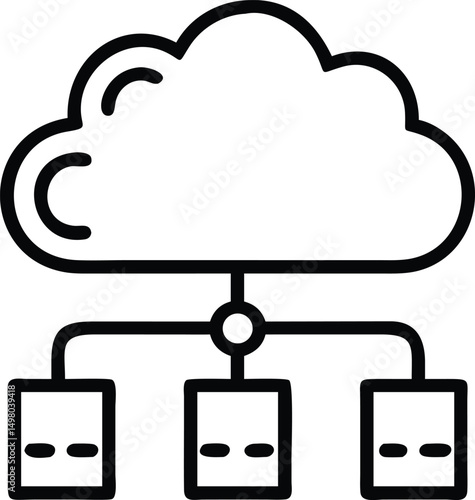  flat line icon of cloud computing for business .eps