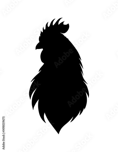 Rooster bird shadow shape silhouette.