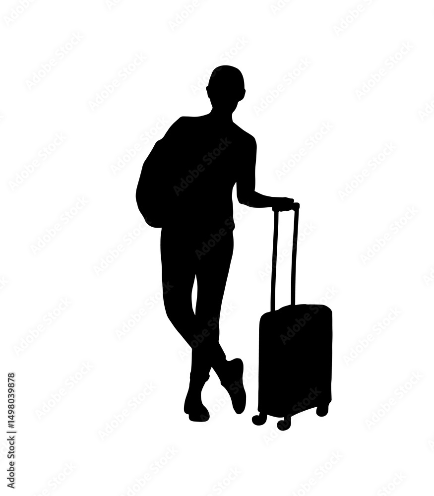 Travel silhouette. Tourist shadow shape. Travel silhouette. Tourist shadow shape.