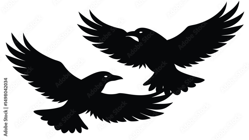 Fototapeta premium Crows in Midflight