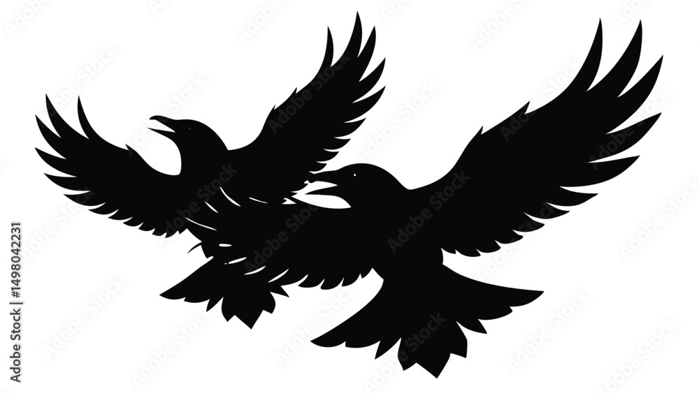 Fototapeta premium Crows in Midflight