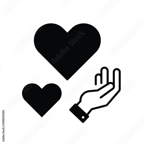 Red Heart Icon on white background. Set of love symbol for web site logo, mobile app UI design. Vector illustration flat style