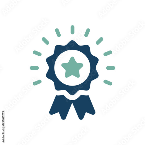 We are thrilled to unveil a sleek modern reward badge icon featuring a star, symbolizing achievement and excellence. Its versatile design suits various award themes and applications