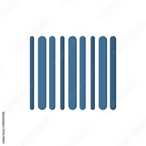 A sleek and stylish shopping icon that features vertical lines, making it perfect for representing various sectors including retail, ecommerce, and shopping applications in a visually appealing way