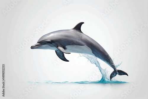 jumping dolphin isolated on white
