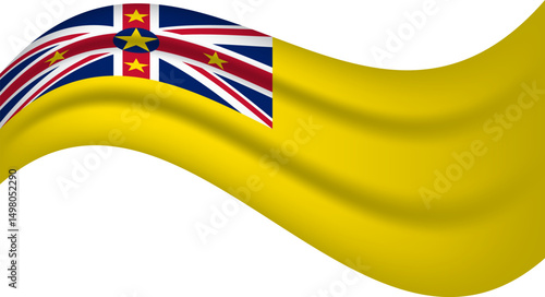 Niue wavy flag, waving flag vector illustration