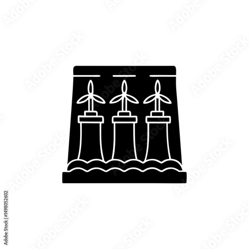 creative details hydroelectric dam icon vector illustration 