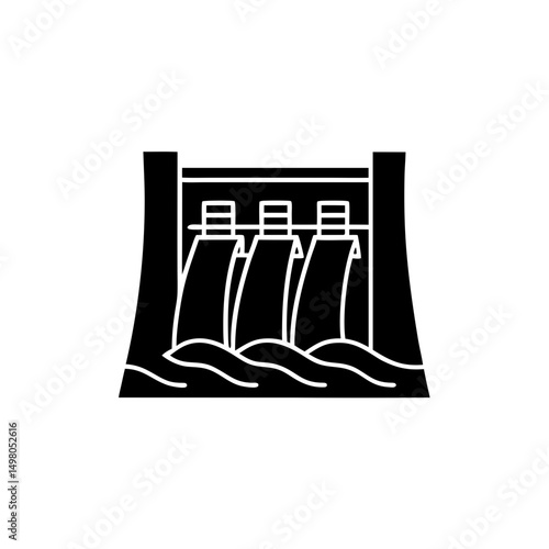 creative details hydroelectric dam icon vector illustration 