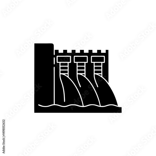 creative details hydroelectric dam icon vector illustration 