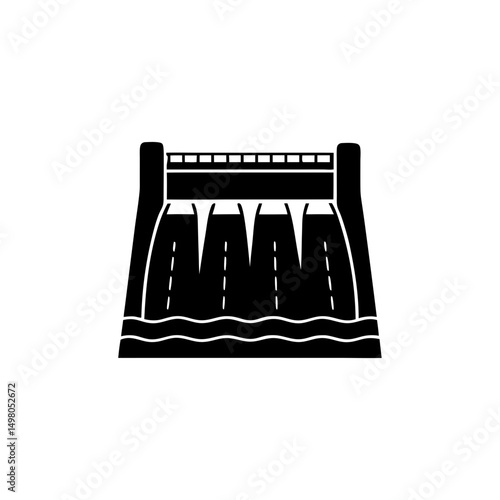 creative details hydroelectric dam icon vector illustration 