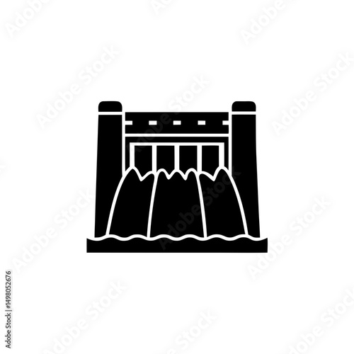 creative details hydroelectric dam icon vector illustration 