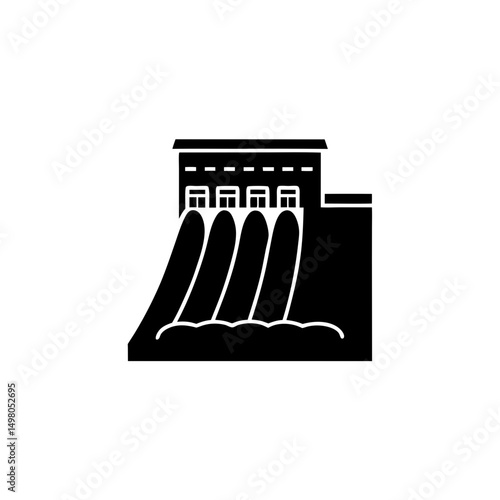 creative details hydroelectric dam icon vector illustration 