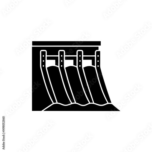 creative details hydroelectric dam icon vector illustration 