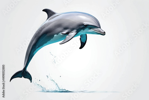 jumping dolphin isolated on white