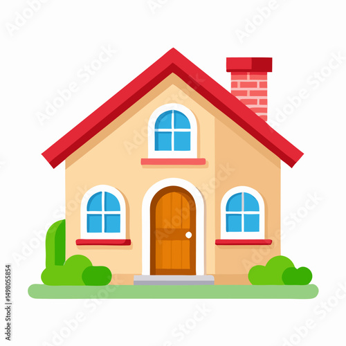 Cute Cartoon House Illustration: Home Sweet Home Image