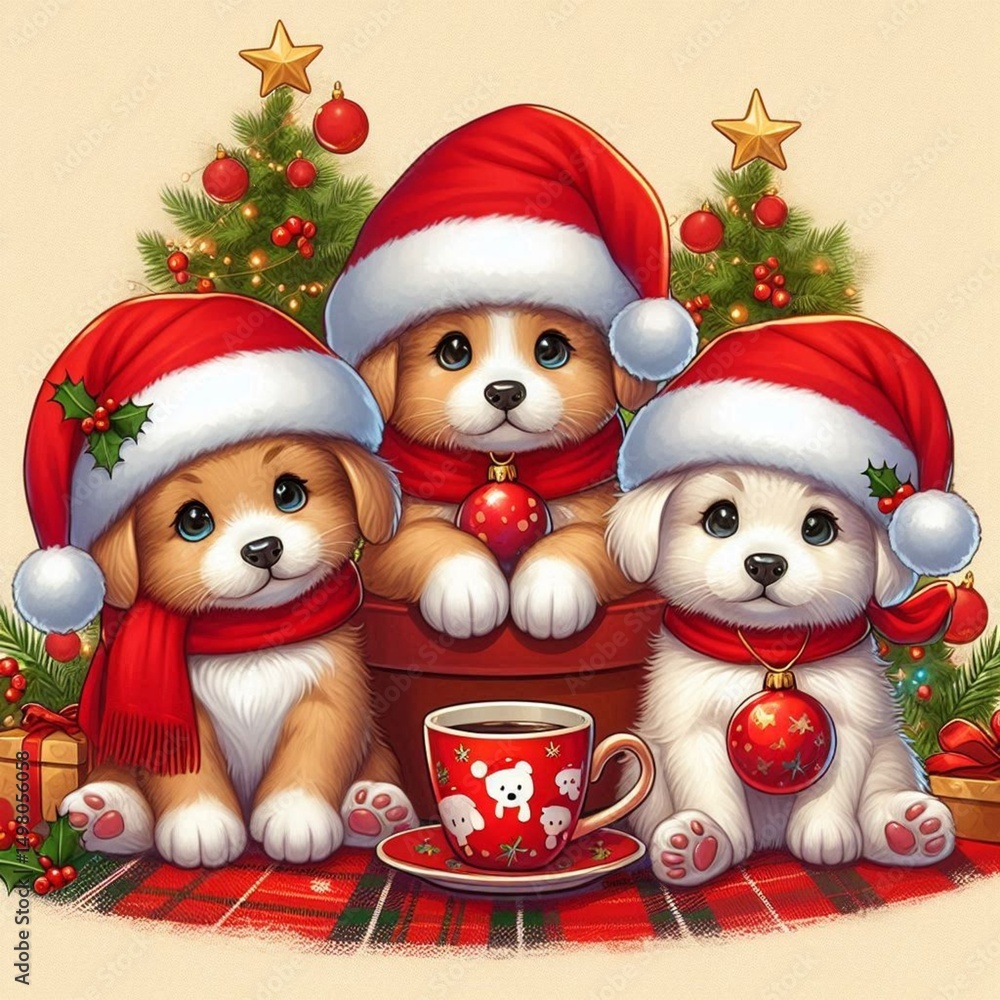 christmas dog with gifts christmas dog with gifts