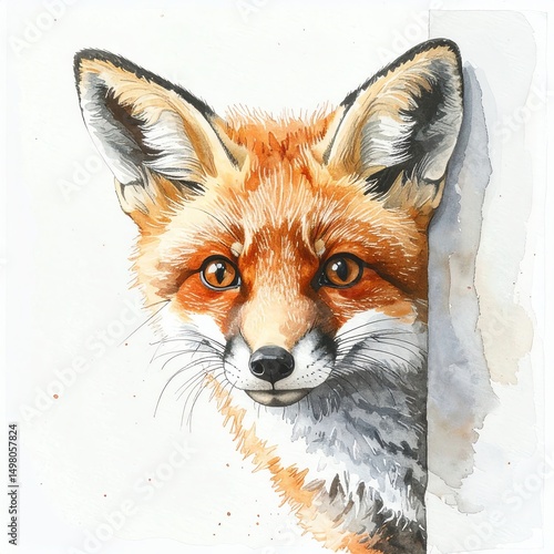 Wallpaper Mural A vivid illustration of a curious fox. Torontodigital.ca