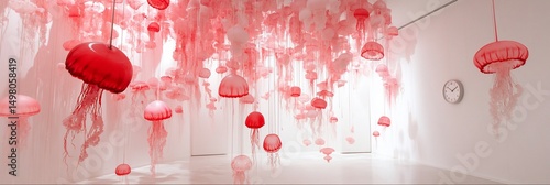 Pink Jellyfish Art Installation.