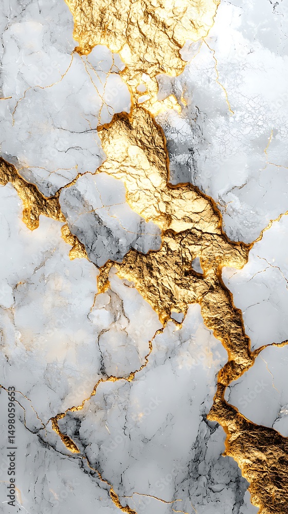 Fototapeta premium Smooth marble slab with shining gold high resolution picture