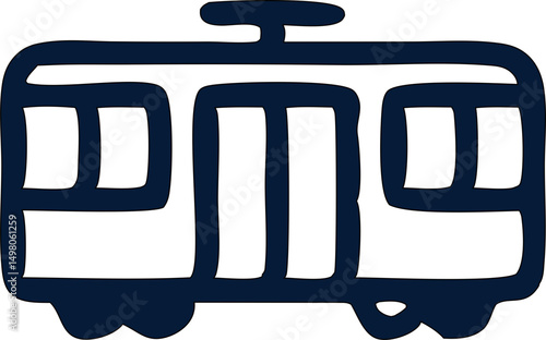 bus sign with a transportation icon on a white background, representing urban travel and city passenger transport