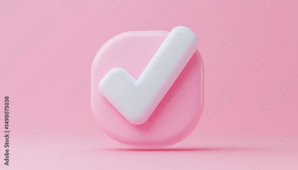 White Checkmark Button Icon For Mobile Applications: Representing Like Or Correct Symbol In App Designs, Rendered With Precision And Clarity. White Checkmark Button Icon For Mobile Applications: Representing Like Or Correct Symbol In App Designs, Rendered With Precision And Clarity.