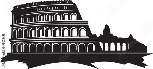 Silhouette of Colosseum in Rome 